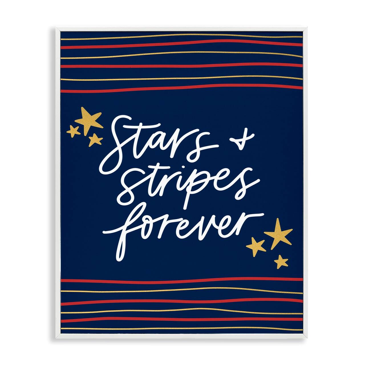Stupell Industries Stars Stripes Forever Americana Independence Day Framed Giclee Art